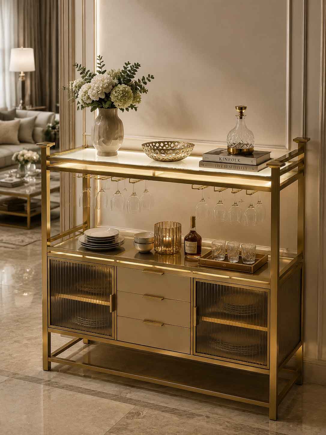 Custom Metal Bar Cabinet