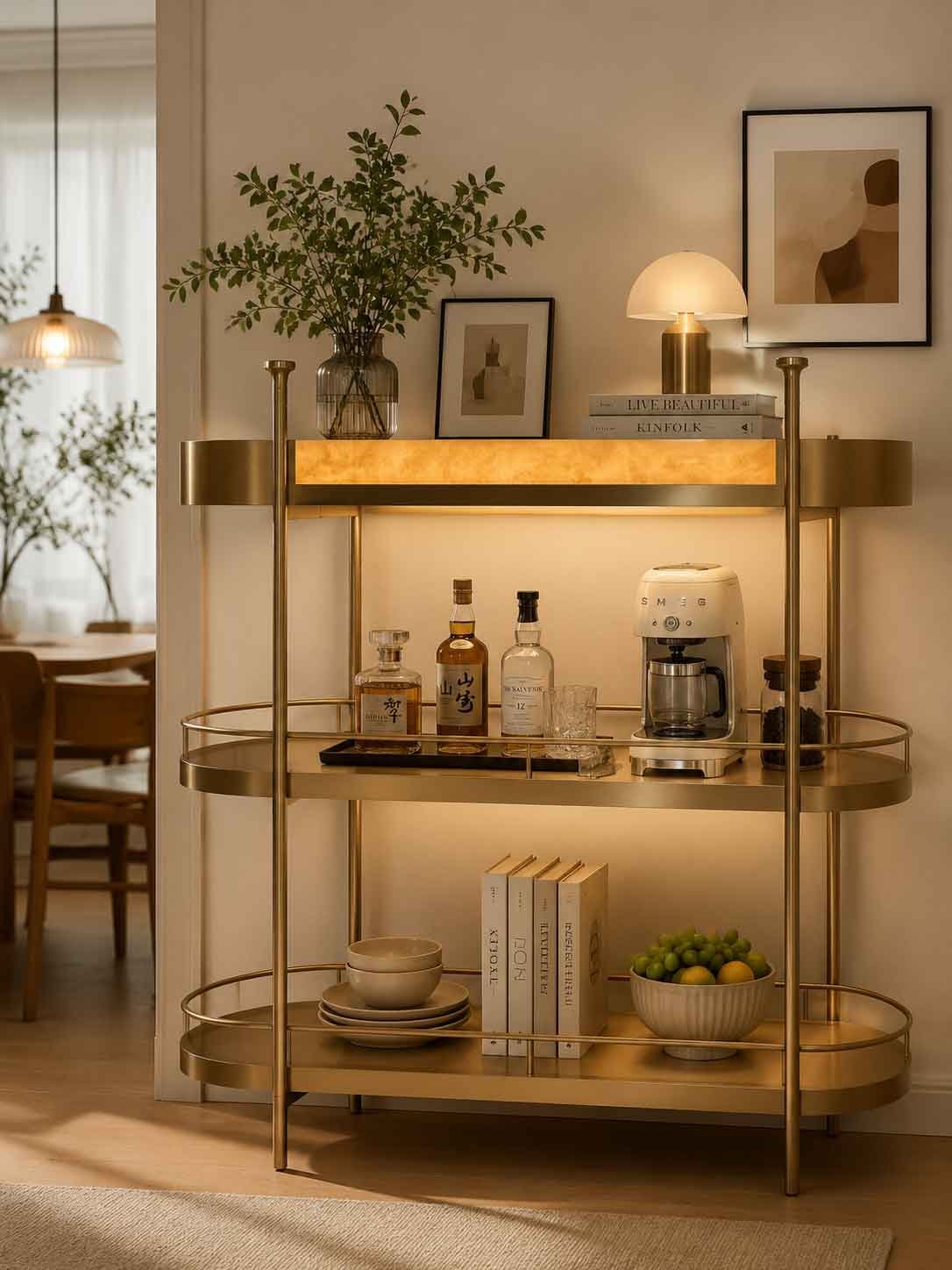 Luxury Metal Bar Shelf